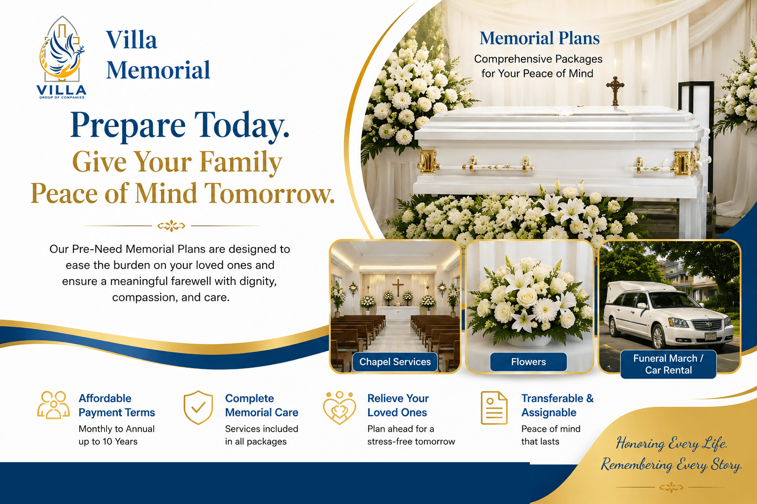 Memorial plans — comprehensive packages for your peace of mind